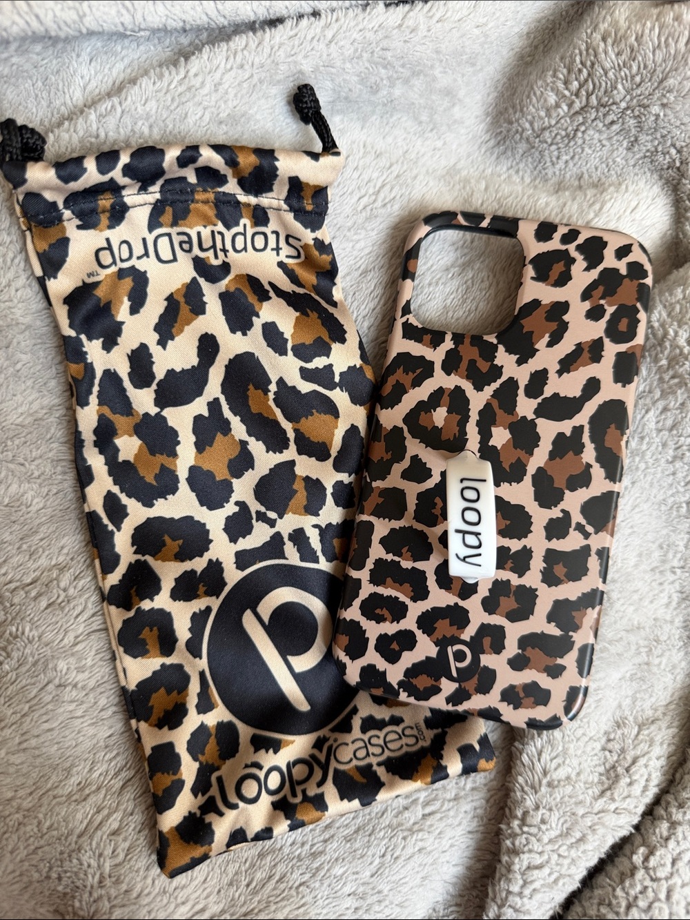Loopy Leopard Print iPhone 12 Case with Matching Pouch